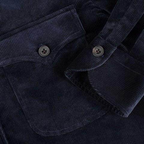 Rubinacci Sahariana In Velluto Blu