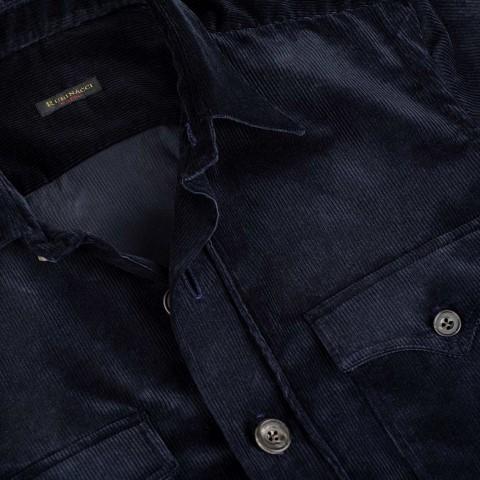 Rubinacci Sahariana In Velluto Blu