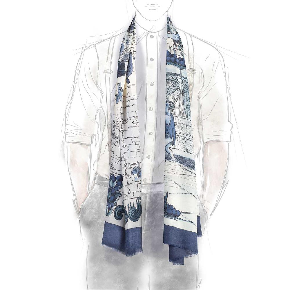 Rubinacci Sciarpa Acquafrescaio Blu