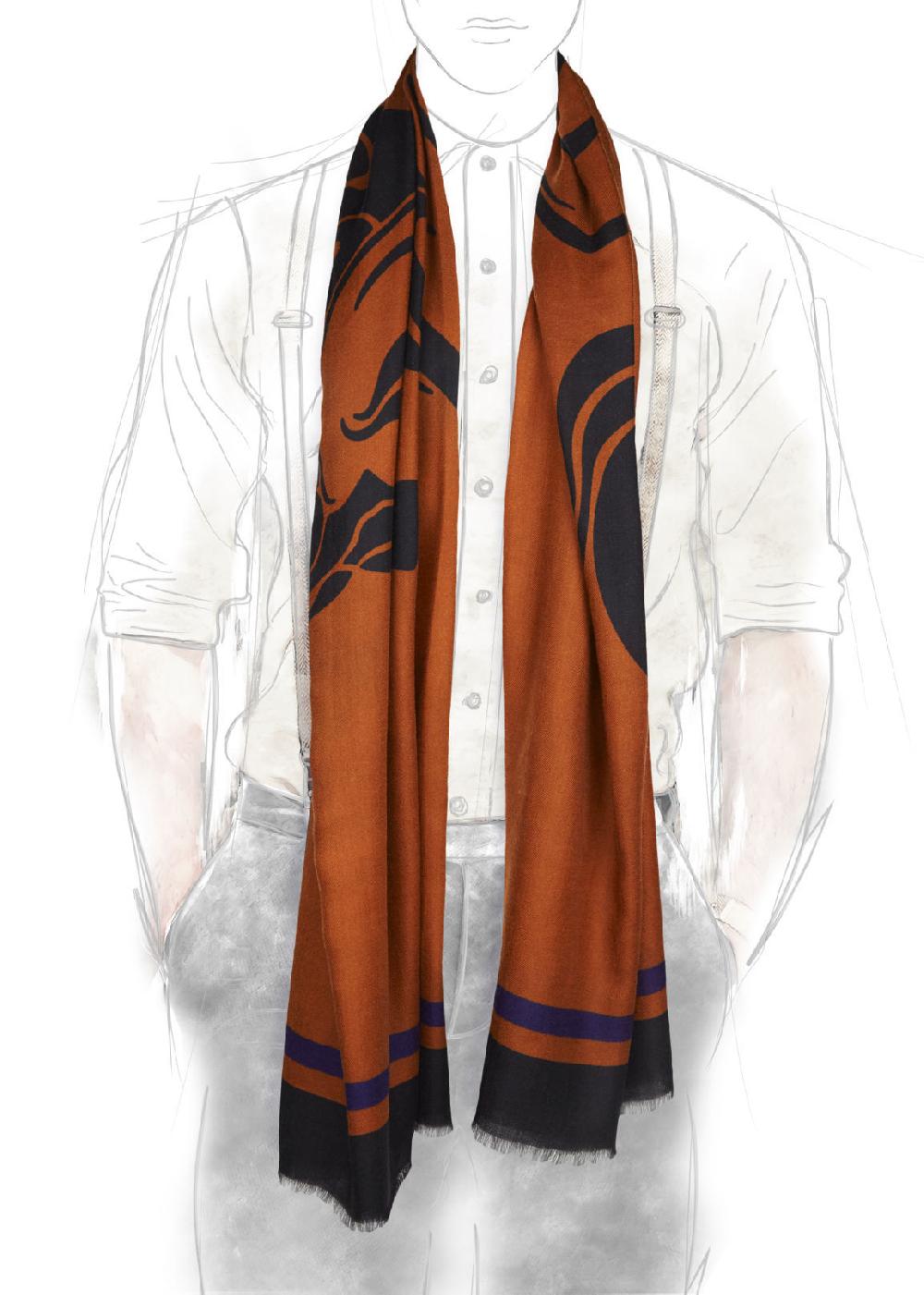 Rubinacci Sciarpa Cavallo Mattone