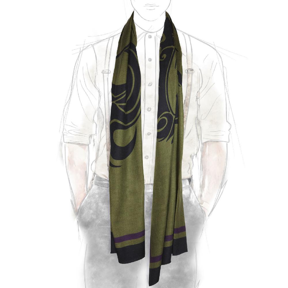 Rubinacci Sciarpa Cavallo Verde Militare