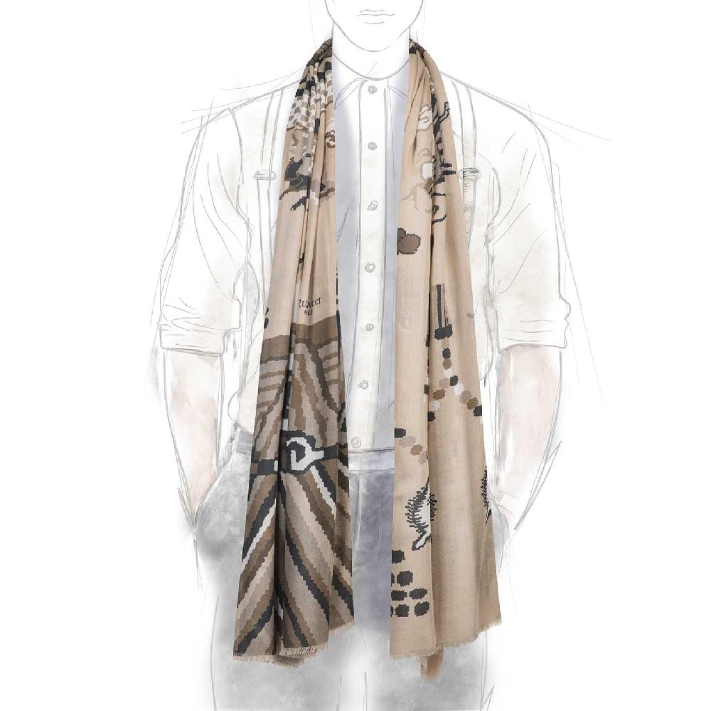 Rubinacci Sciarpa Drago Beige