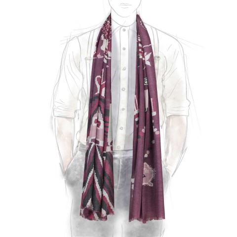 Rubinacci Sciarpa Drago Bordeaux