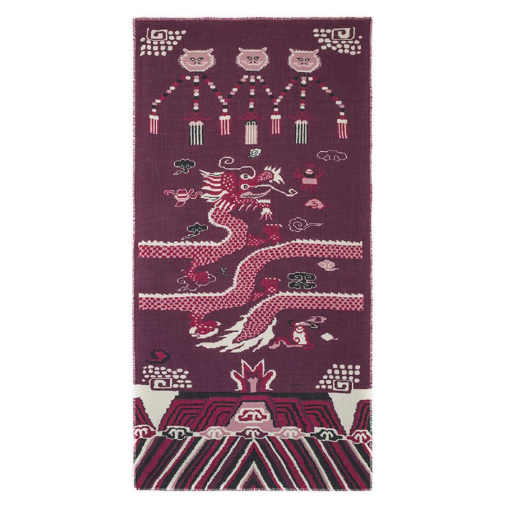 Rubinacci Sciarpa drago bordeaux