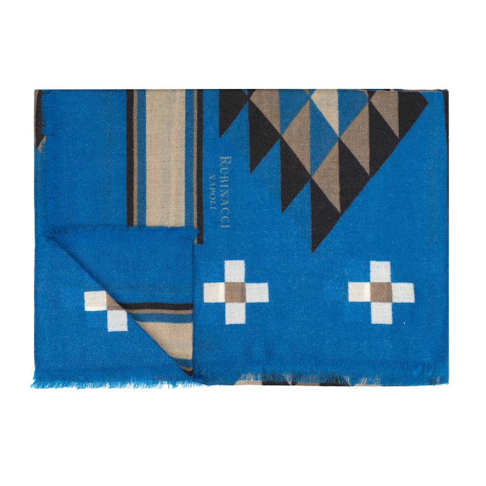 Rubinacci Sciarpa Geometrico Bluette