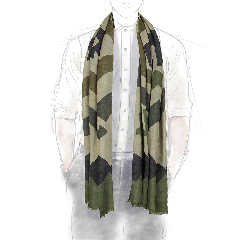 Rubinacci Sciarpa Konia Verde Militare