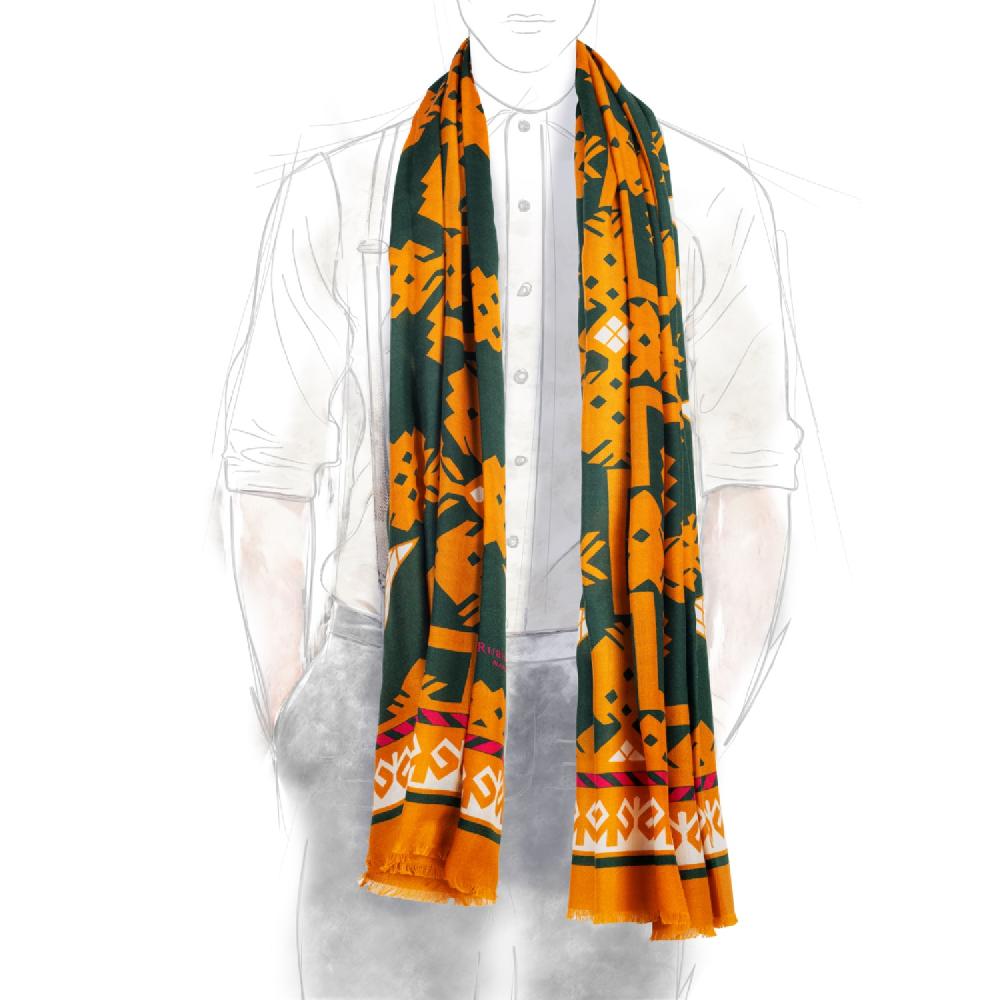 Rubinacci Sciarpa Piastrella Arancio