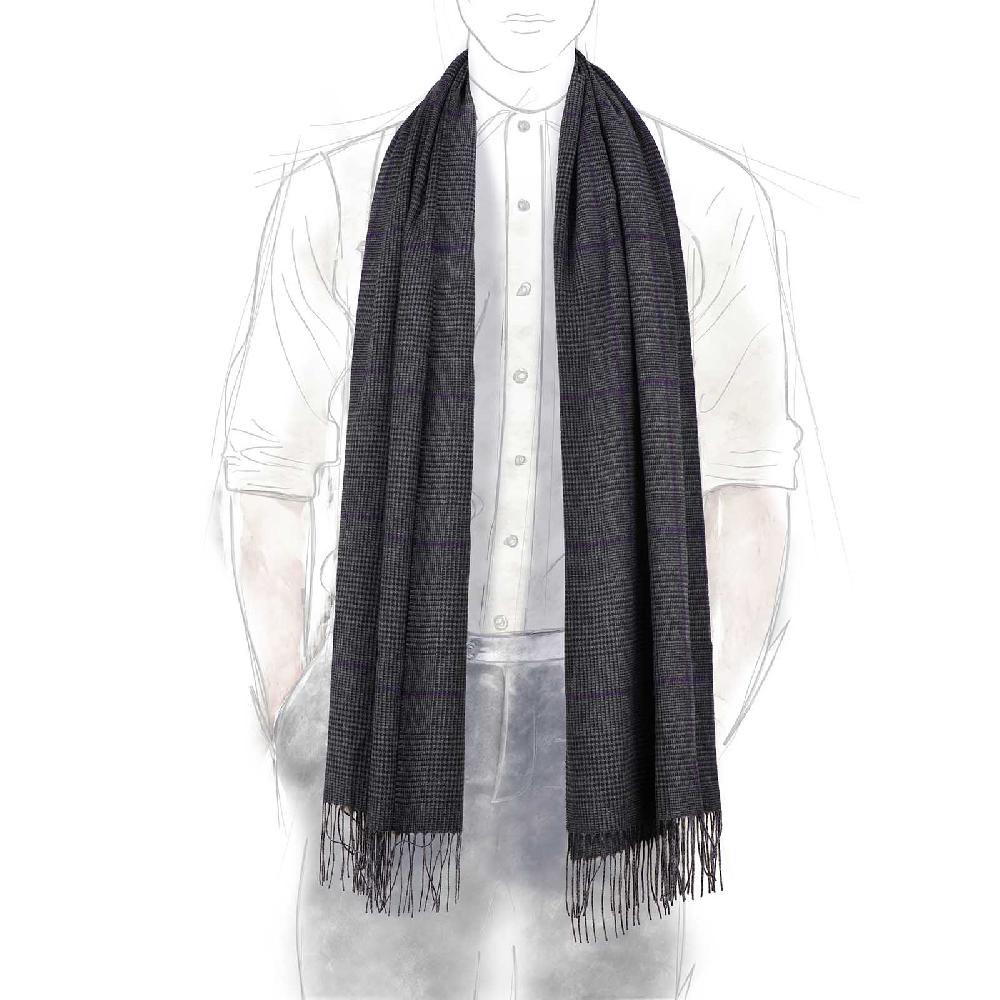 Rubinacci Sciarpa Principe Di Galles Grigio