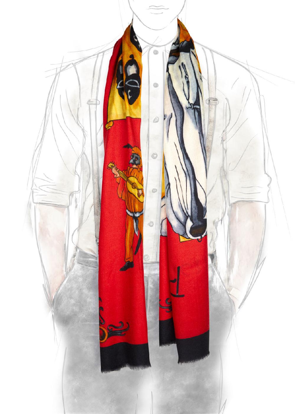 Rubinacci Sciarpa Pulcinella Rosso