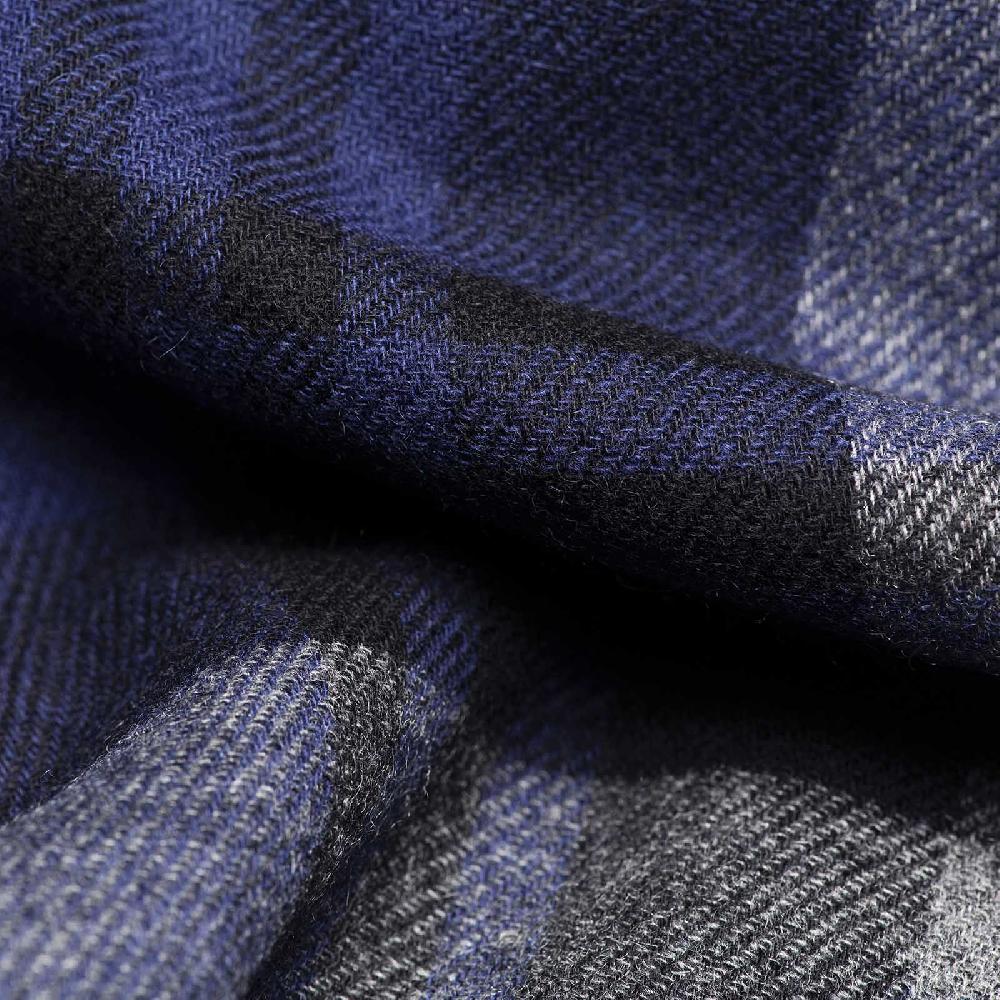 Rubinacci Sciarpa Quadri Grigio E Blu