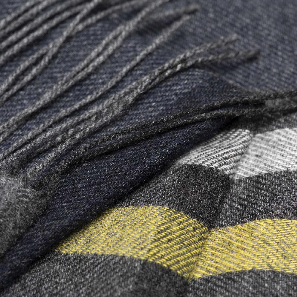 Rubinacci Sciarpa Quadri Grigio E Giallo