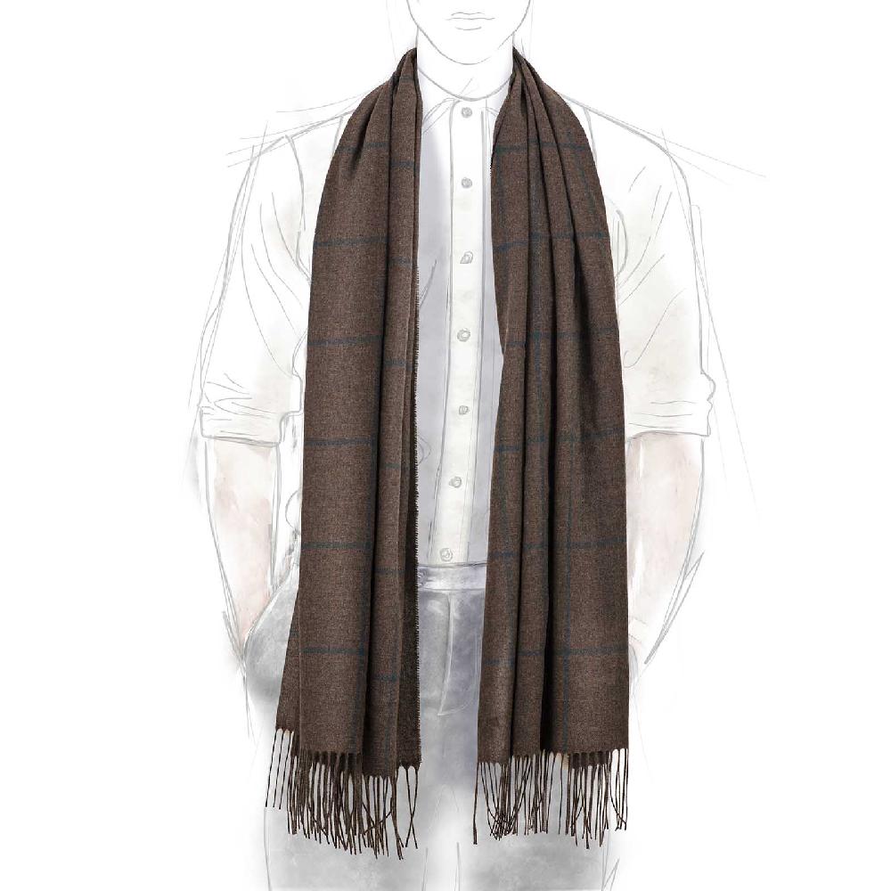 Rubinacci Sciarpa Quadri Marrone