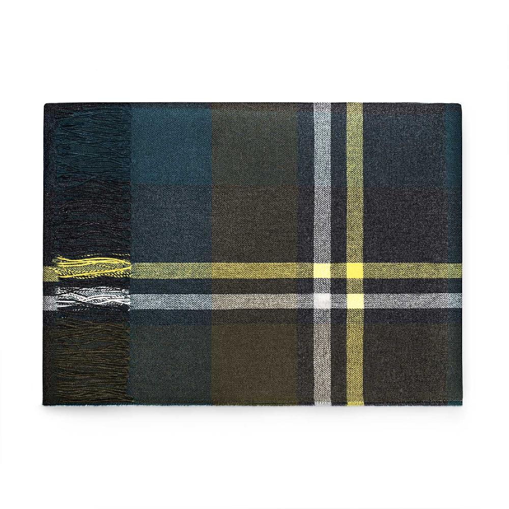 Rubinacci Sciarpa Quadri Verde E Giallo