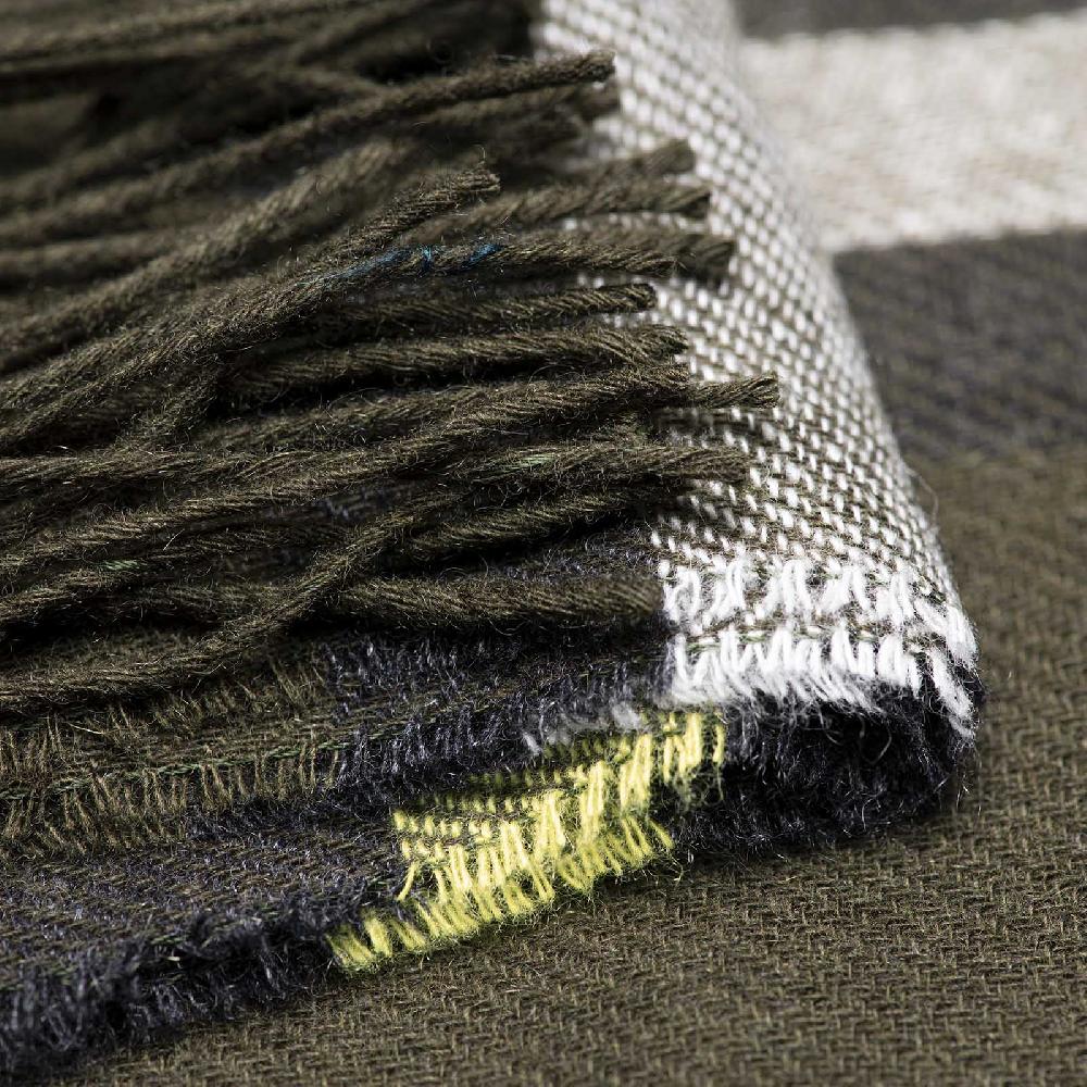 Rubinacci Sciarpa Quadri Verde E Giallo