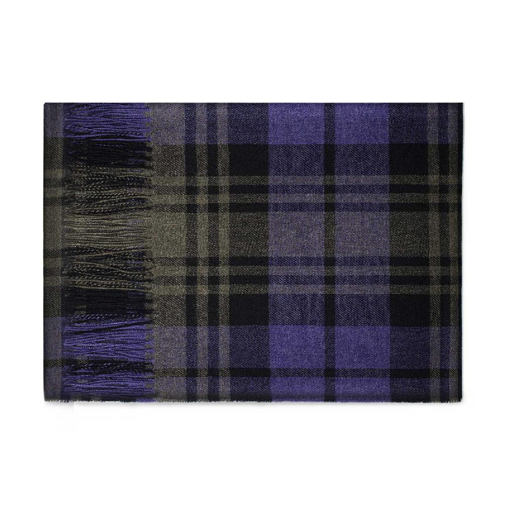 Rubinacci Sciarpa Quadri Verde E Viola