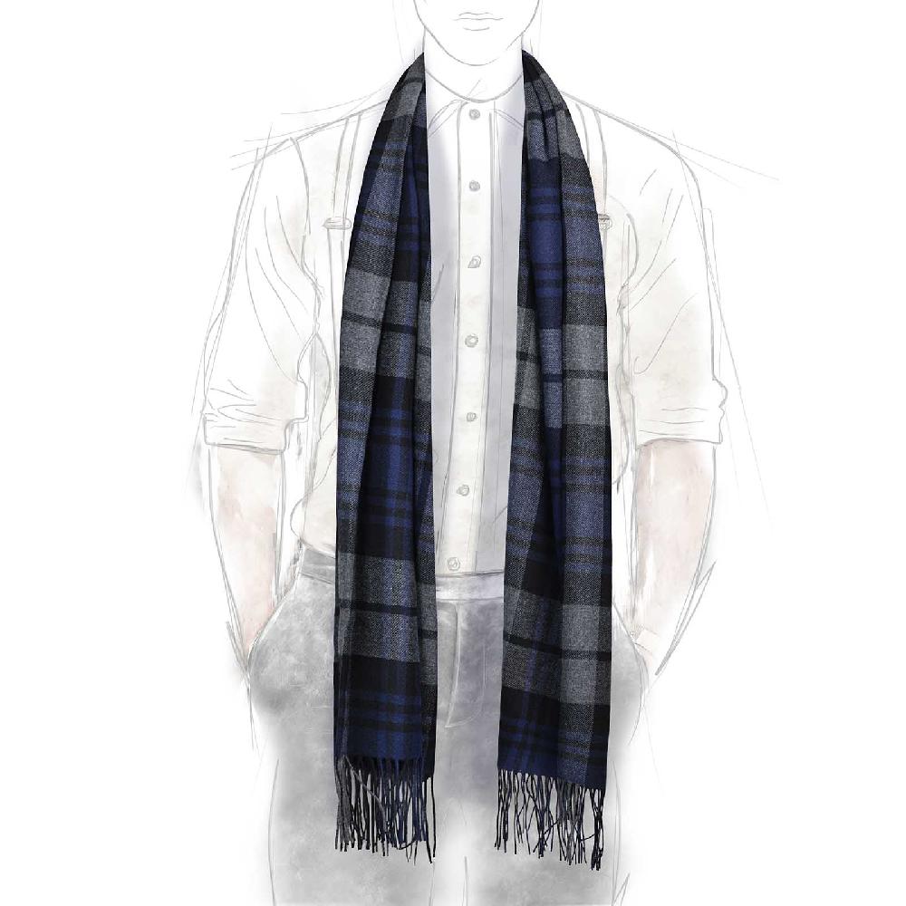 Rubinacci Sciarpa Quadri Verde E Viola