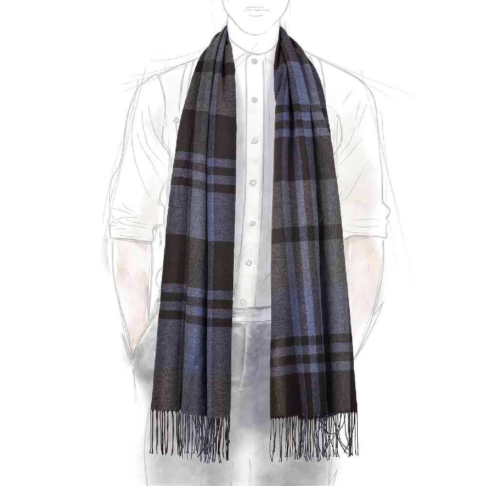 Rubinacci Sciarpa Tartan Blu
