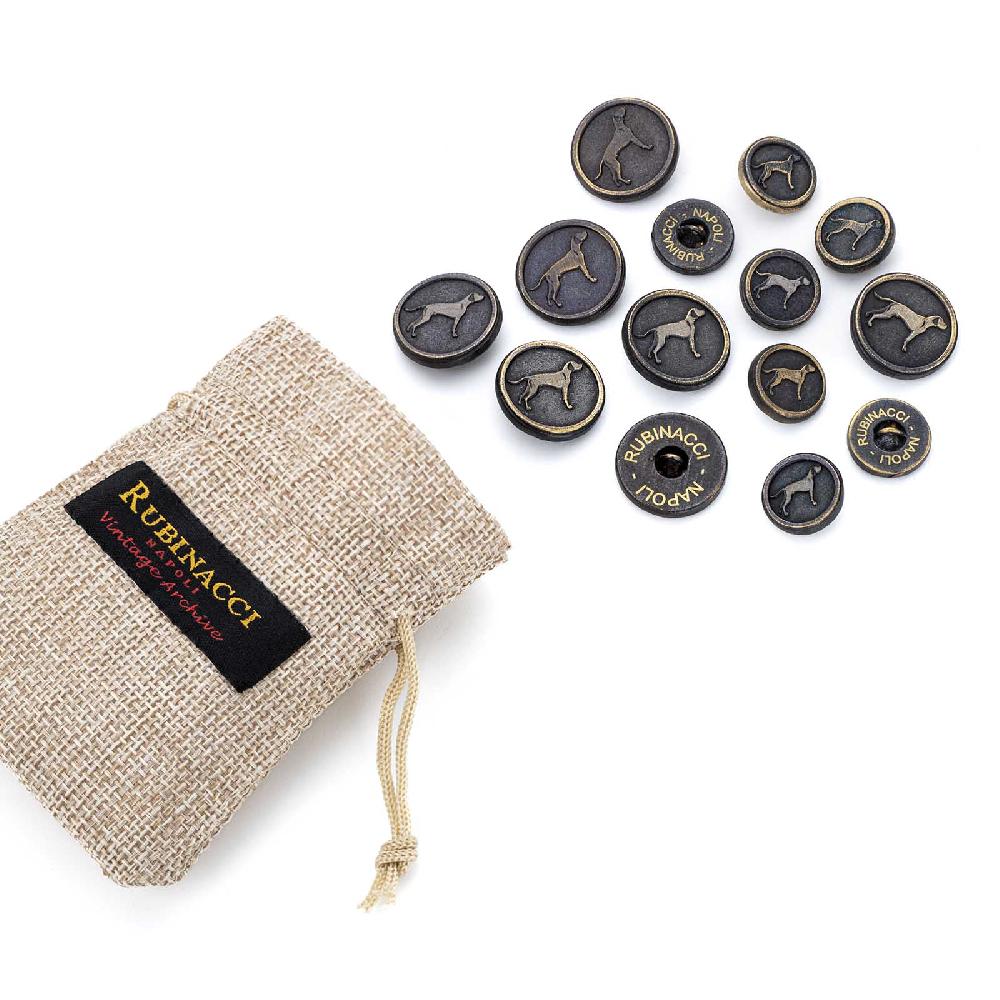Rubinacci Set Bottoni Da Giacca Doppio Petto Cane