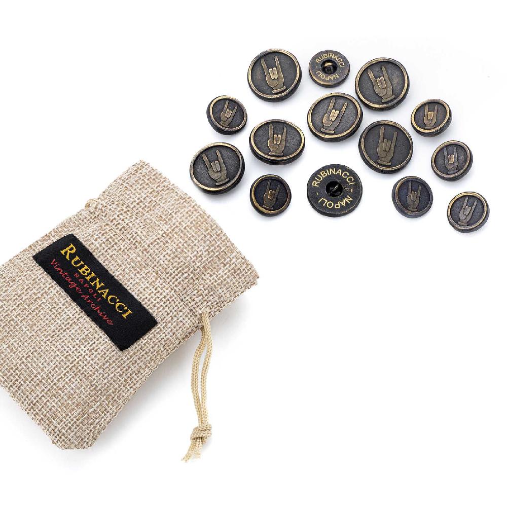 Rubinacci Set Bottoni Da Giacca Doppio Petto Corna