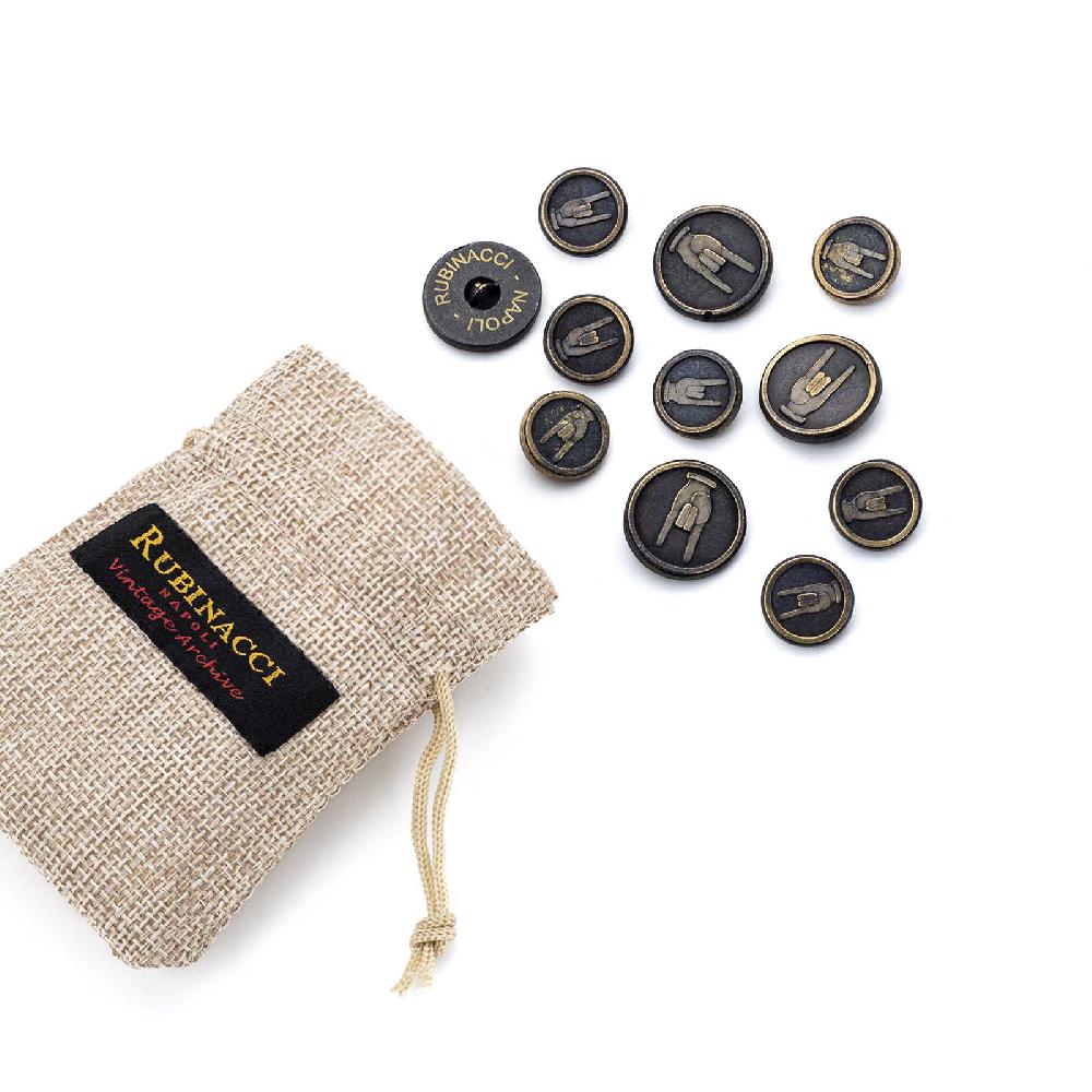 Rubinacci Set Bottoni Da Giacca Un Petto Corna