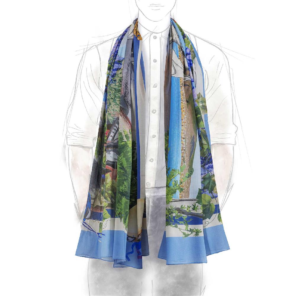 Rubinacci Stola Tarantella Cielo