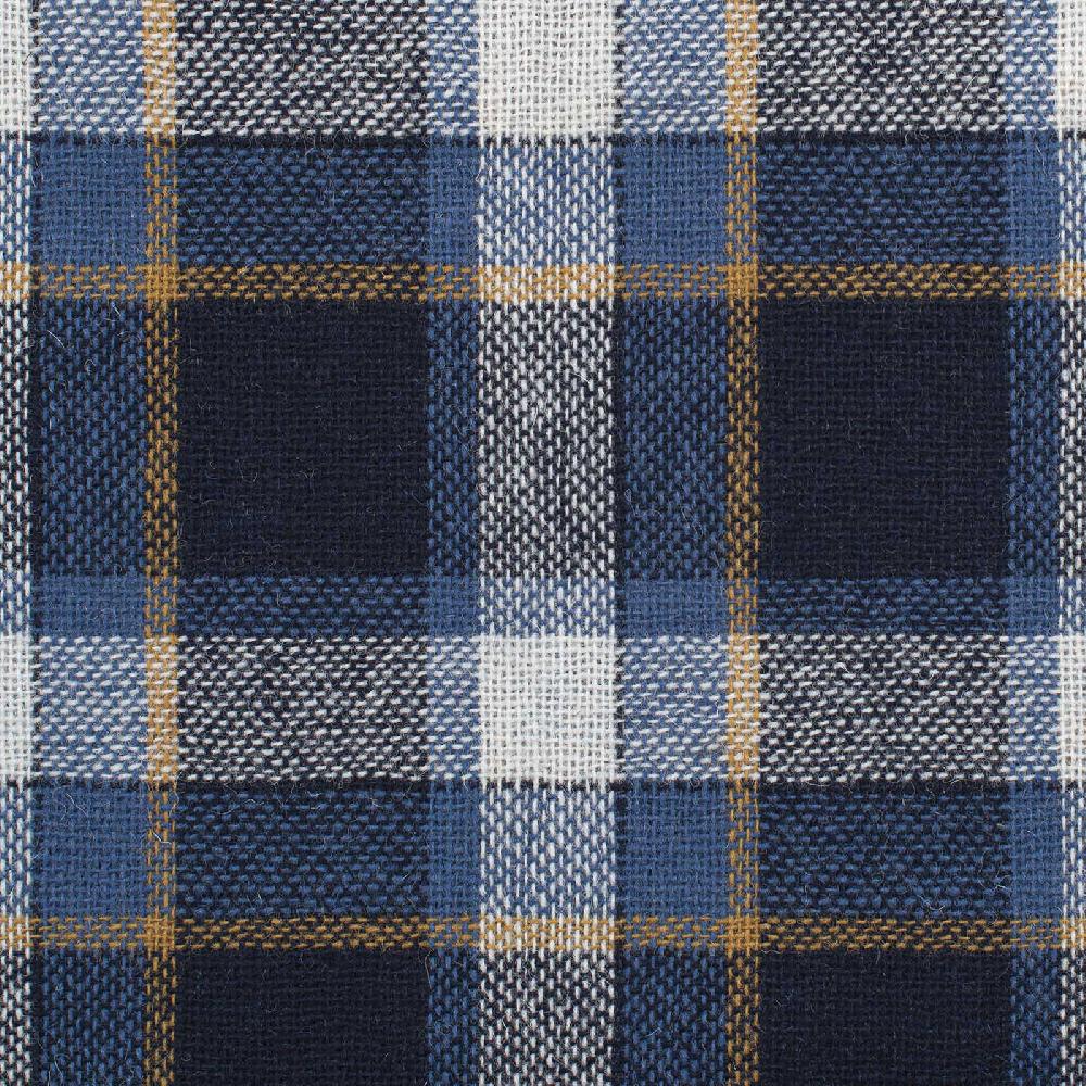 Rubinacci Tela Di Lana A Quadri Blu E Bianco