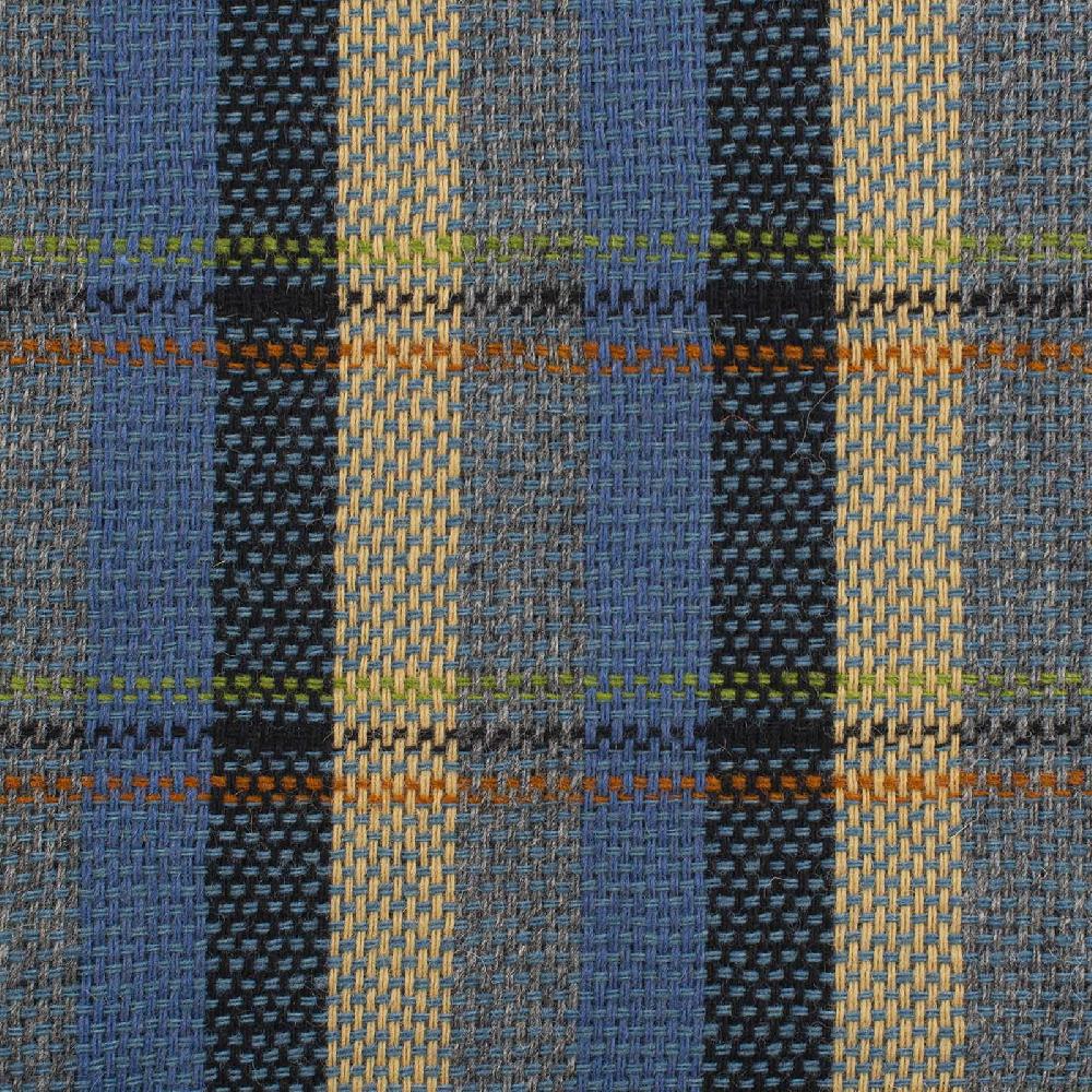 Rubinacci Tela Di Lana A Quadri Blu E Giallo