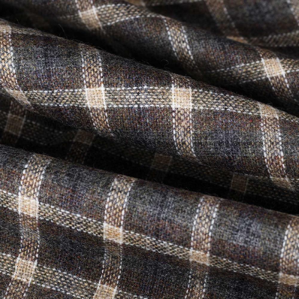 Rubinacci Tela di lana a quadri marrone