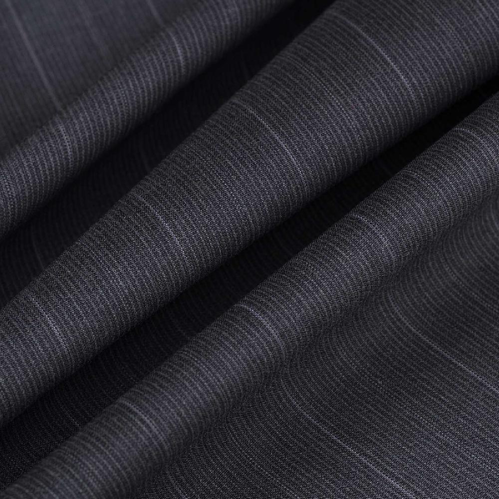Rubinacci Tela di lana rigata grigia