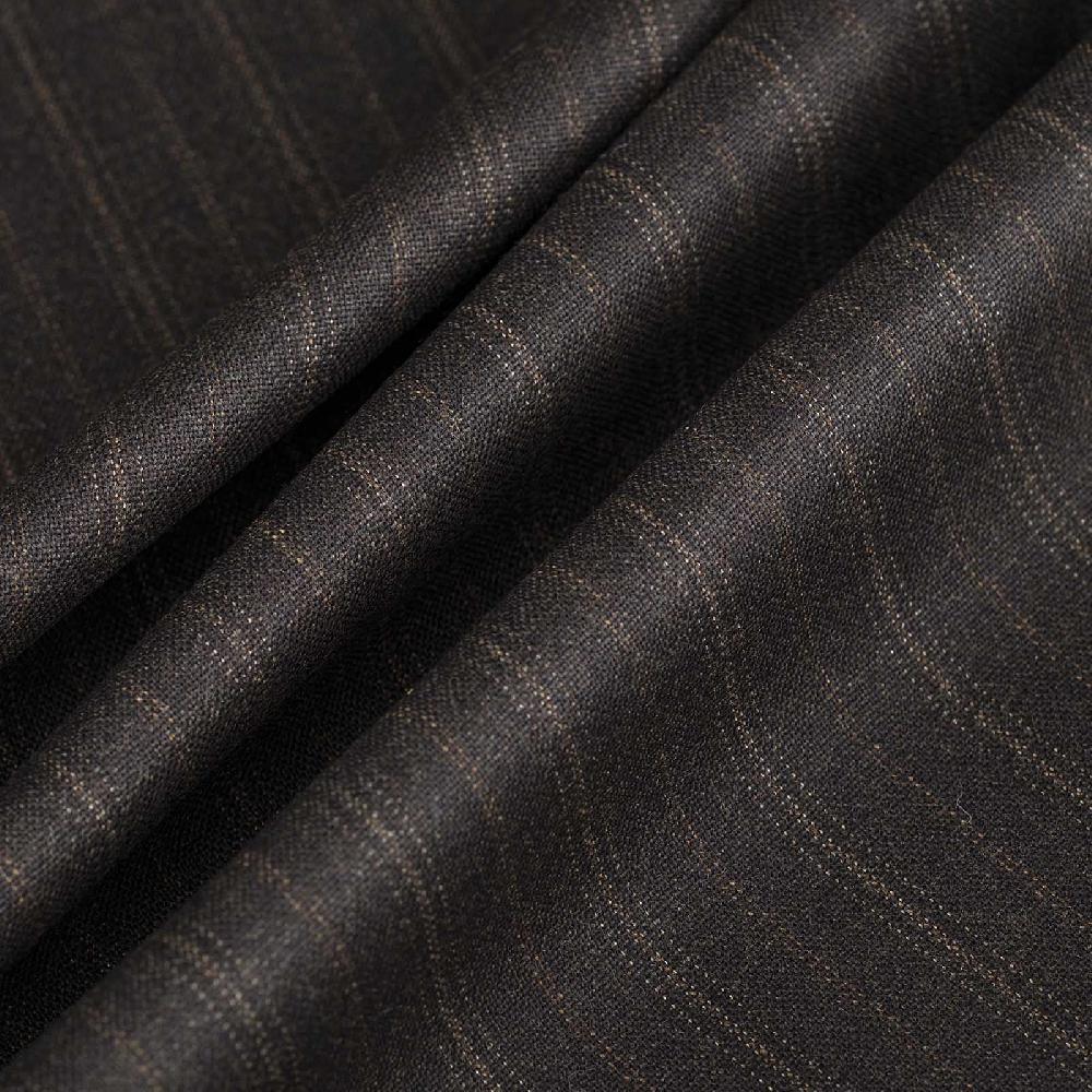 Rubinacci Tela di lana rigata marrone