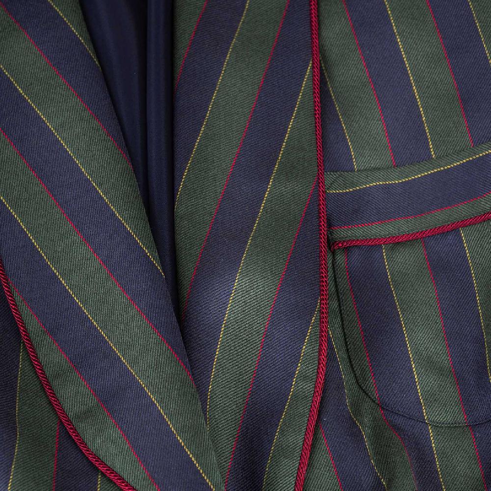 Rubinacci Vestaglia In Lana E Cashmere Rigata