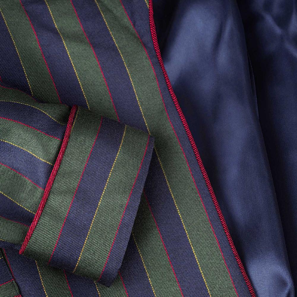 Rubinacci Vestaglia In Lana E Cashmere Rigata