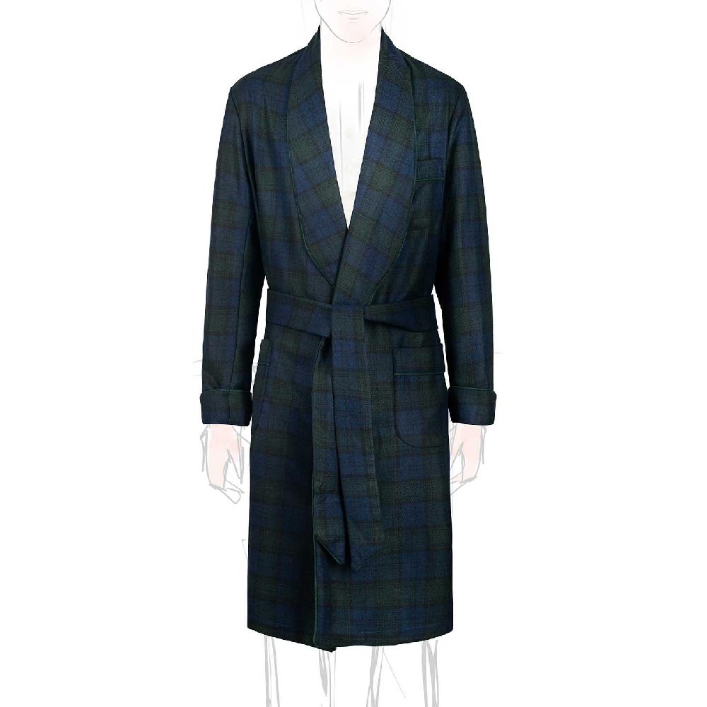 Rubinacci Vestaglia in lana e cashmere tartan