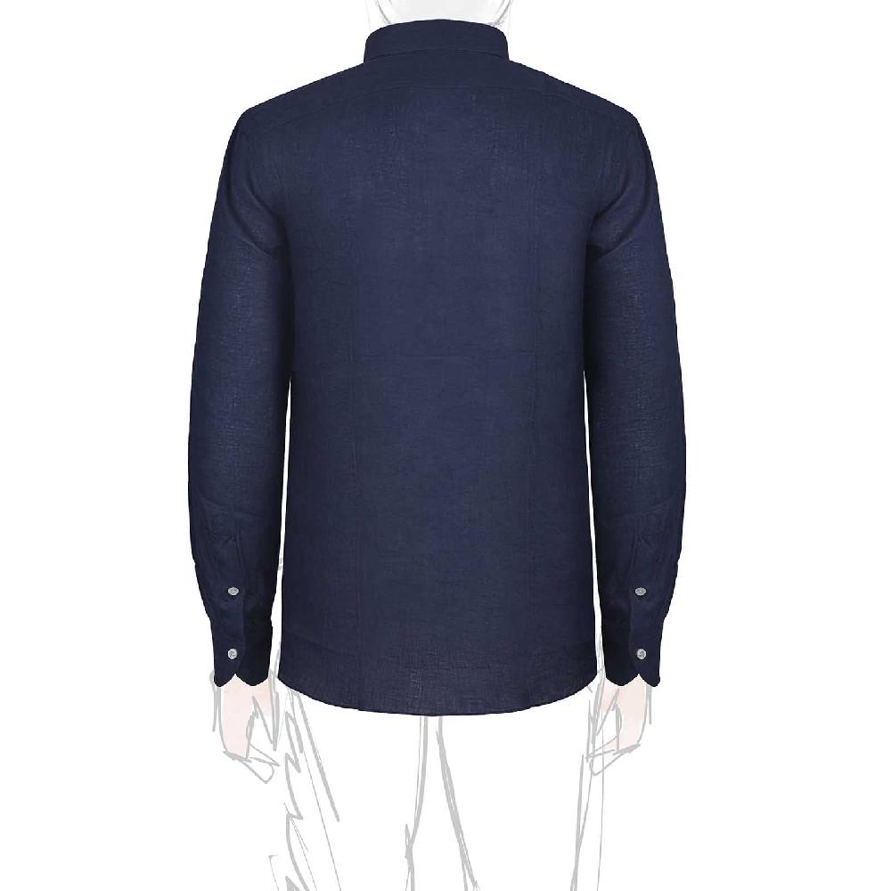 Rubinacci Vintage Archive Camicia In Lino Blu