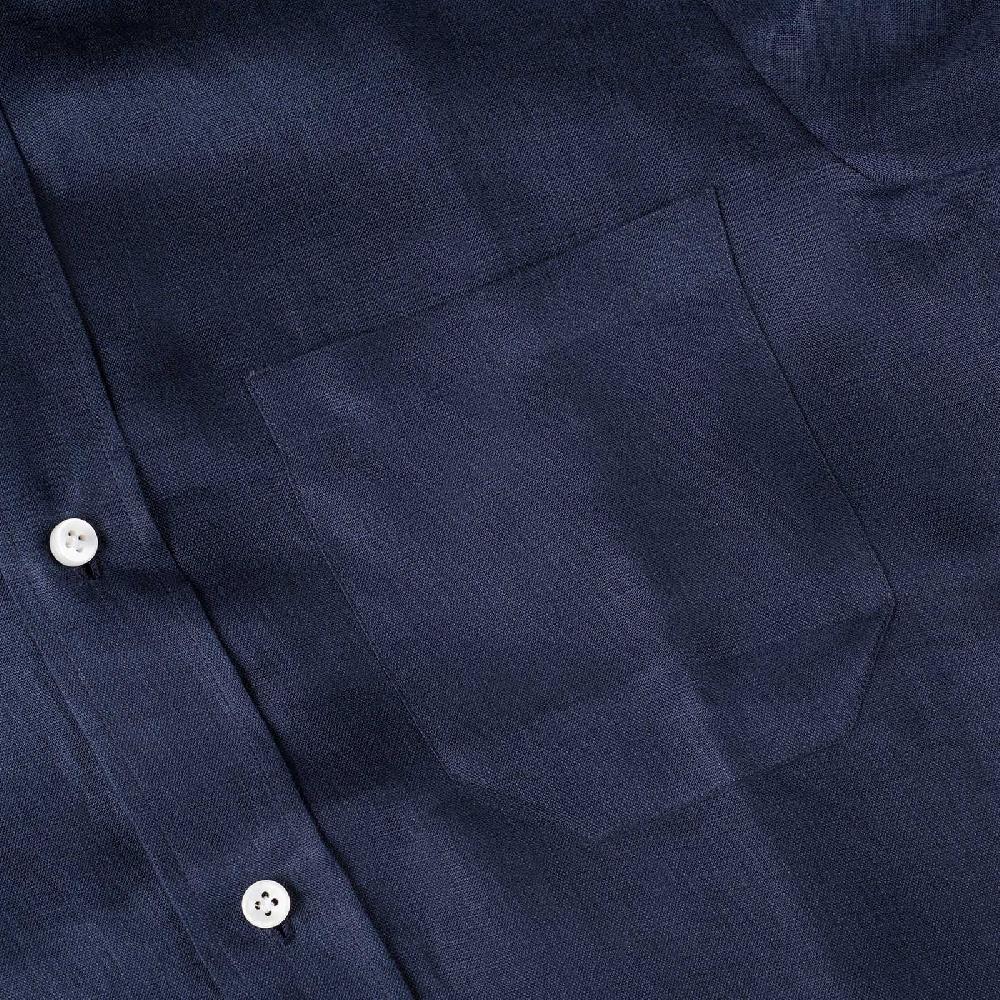 Rubinacci Vintage Archive Camicia In Lino Blu