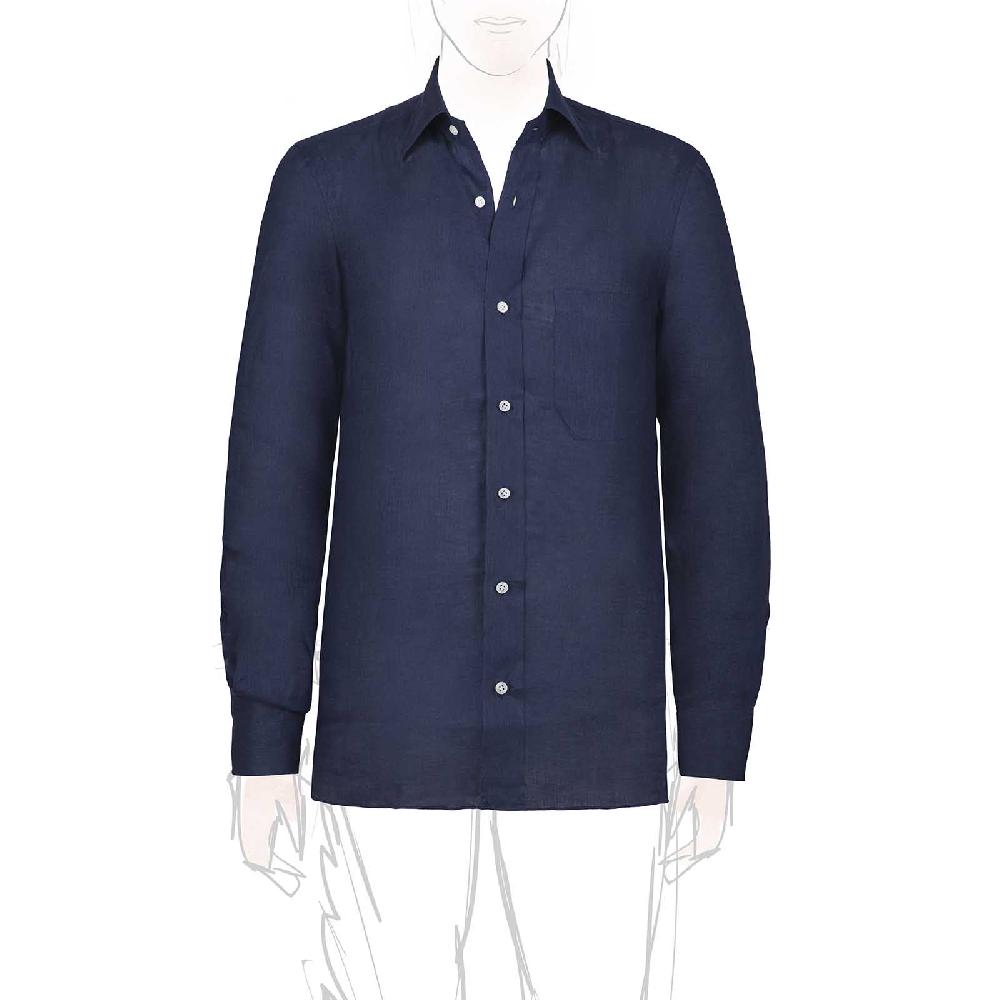 Rubinacci Vintage archive camicia in lino blu