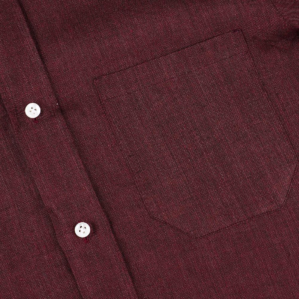Rubinacci Vintage Archive Camicia In Lino Bordeaux