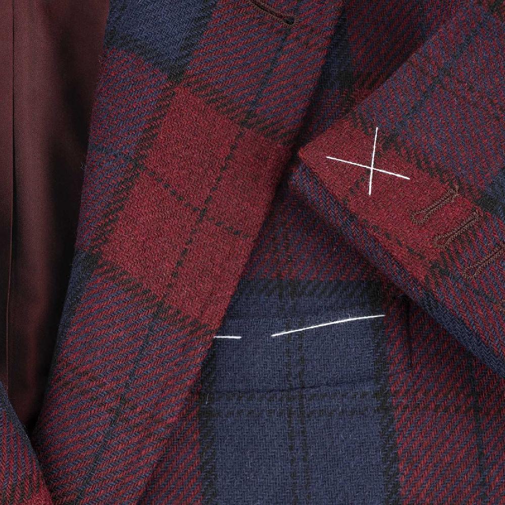 Rubinacci Vintage Archive Giacca Tartan Bordeaux