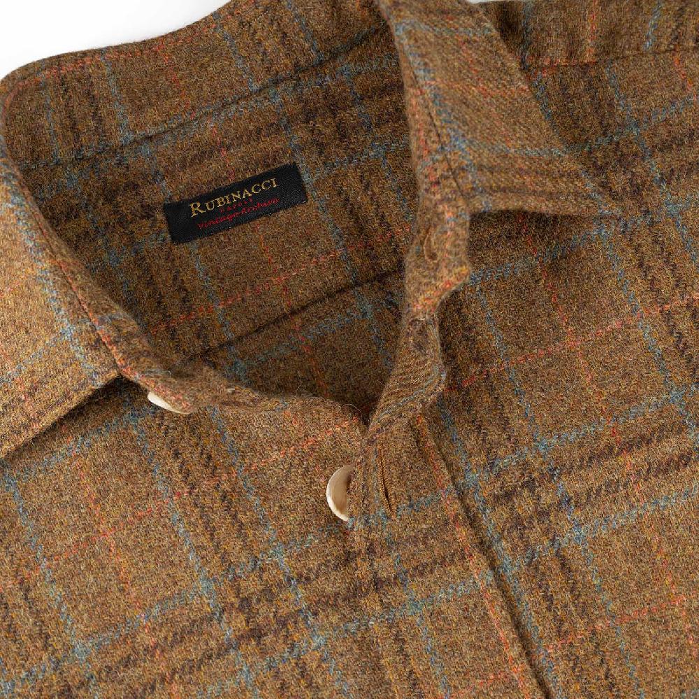 Rubinacci Vintage Archive Overshirt In Lana Tartan