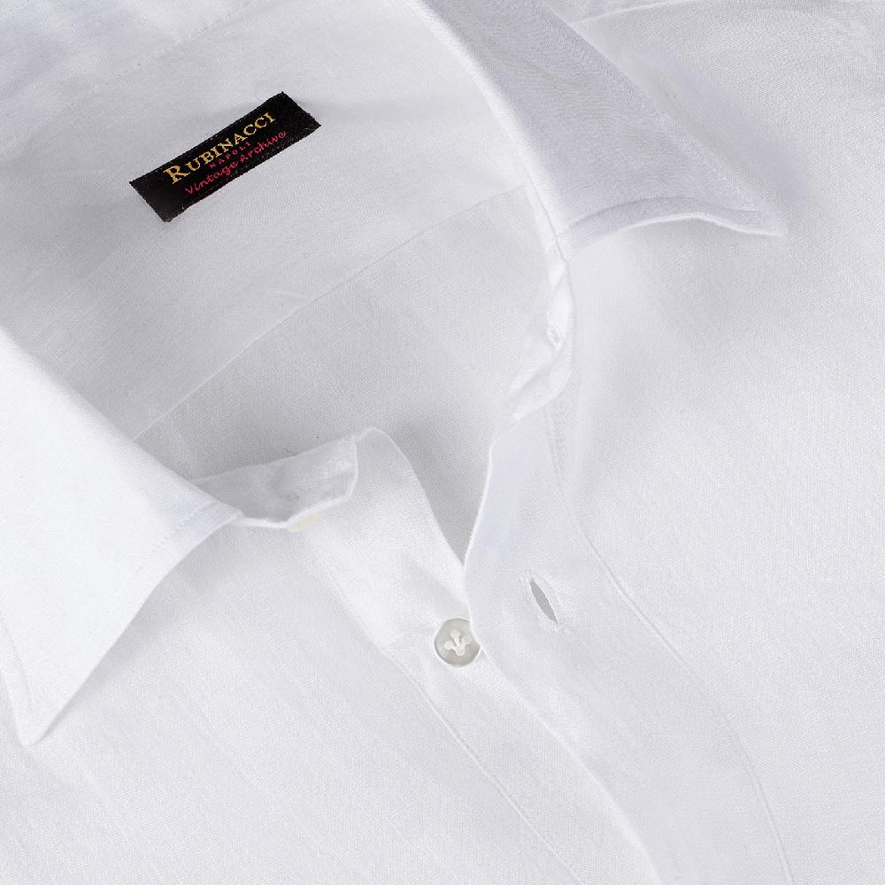 Rubinacci Vintage Archive Polo In Lino Bianca