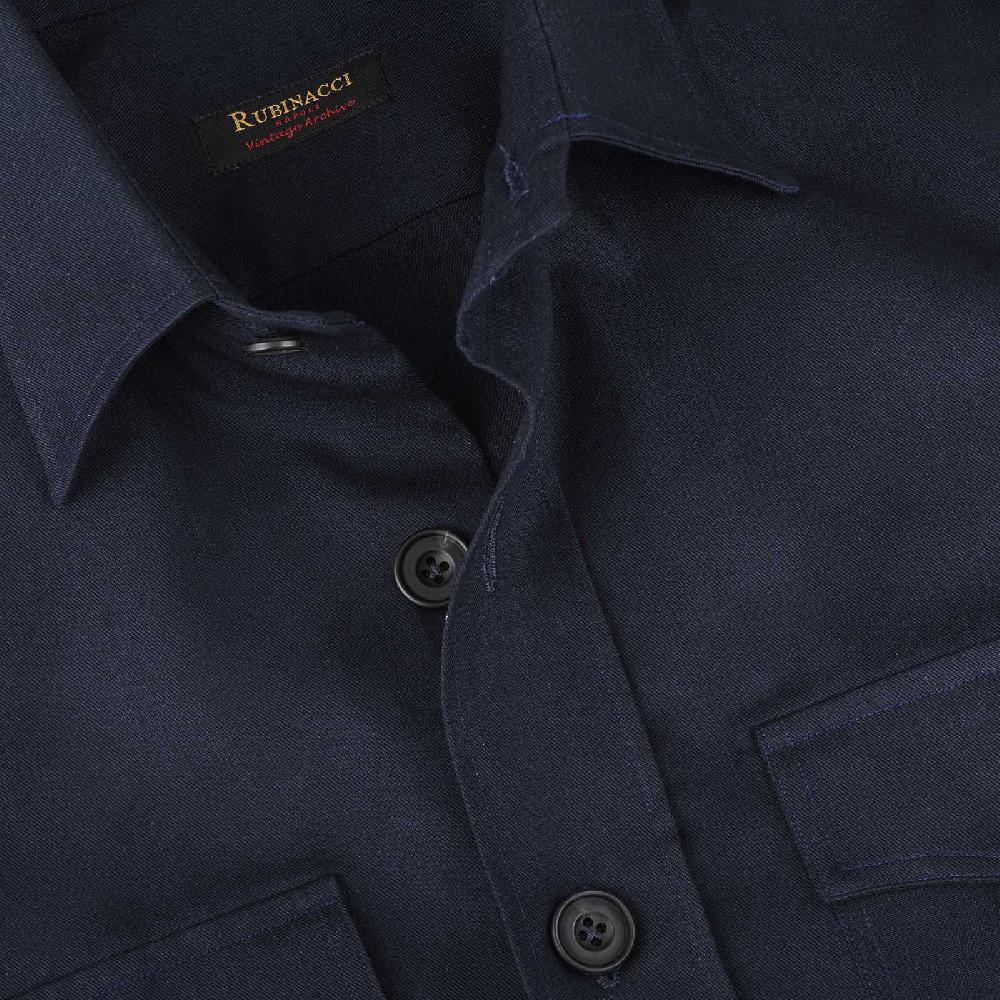 Rubinacci Vintage Archive Sahariana In Cotone Blu