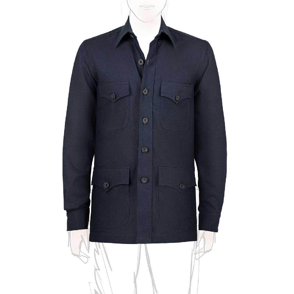 Rubinacci Vintage archive sahariana in cotone blu