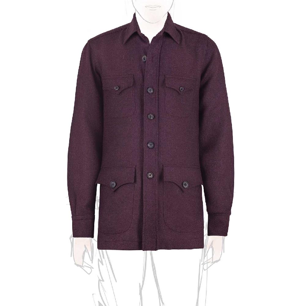 Rubinacci Vintage archive sahariana in lana prugna