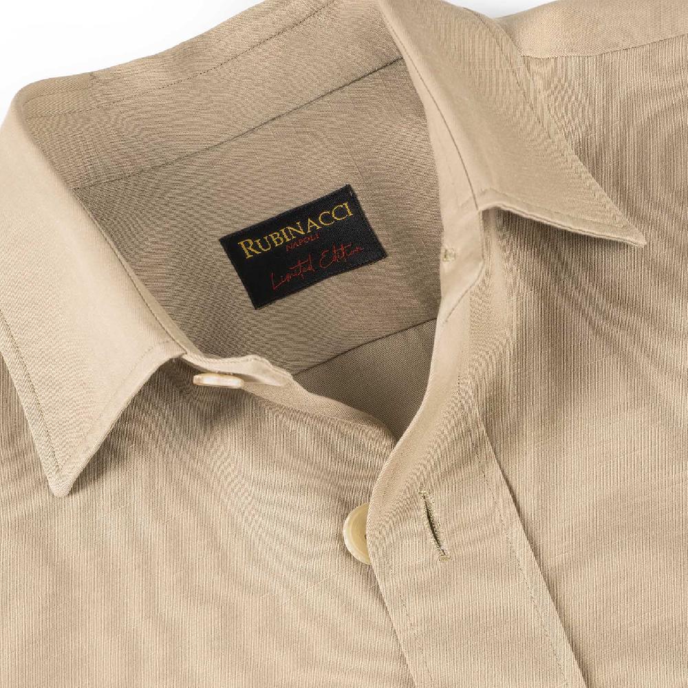 Rubinacci Serie Limitata Overshirt In Cotone E Lino Biscotto