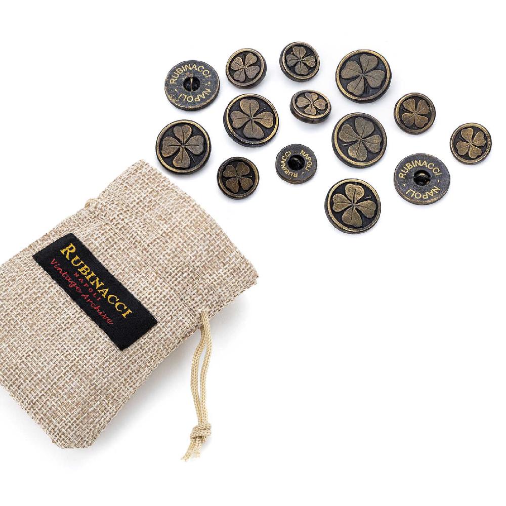 Rubinacci Set Bottoni Da Giacca Doppio Petto Quadrifoglio