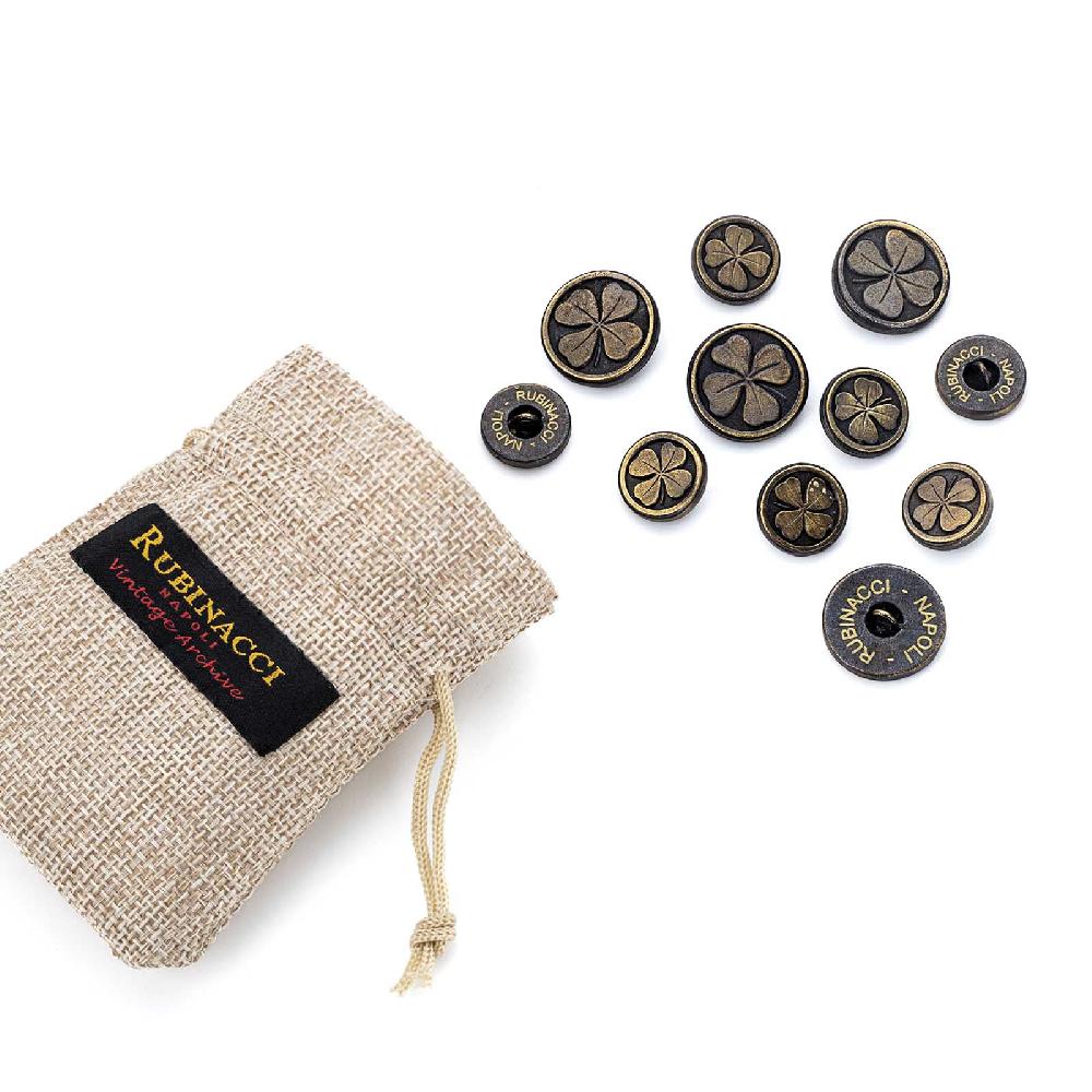 Rubinacci Set Bottoni Da Giacca Un Petto Quadrifoglio
