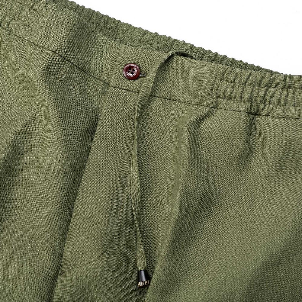 Rubinacci Vintage Archive Bermuda Leisure In Lino Verde