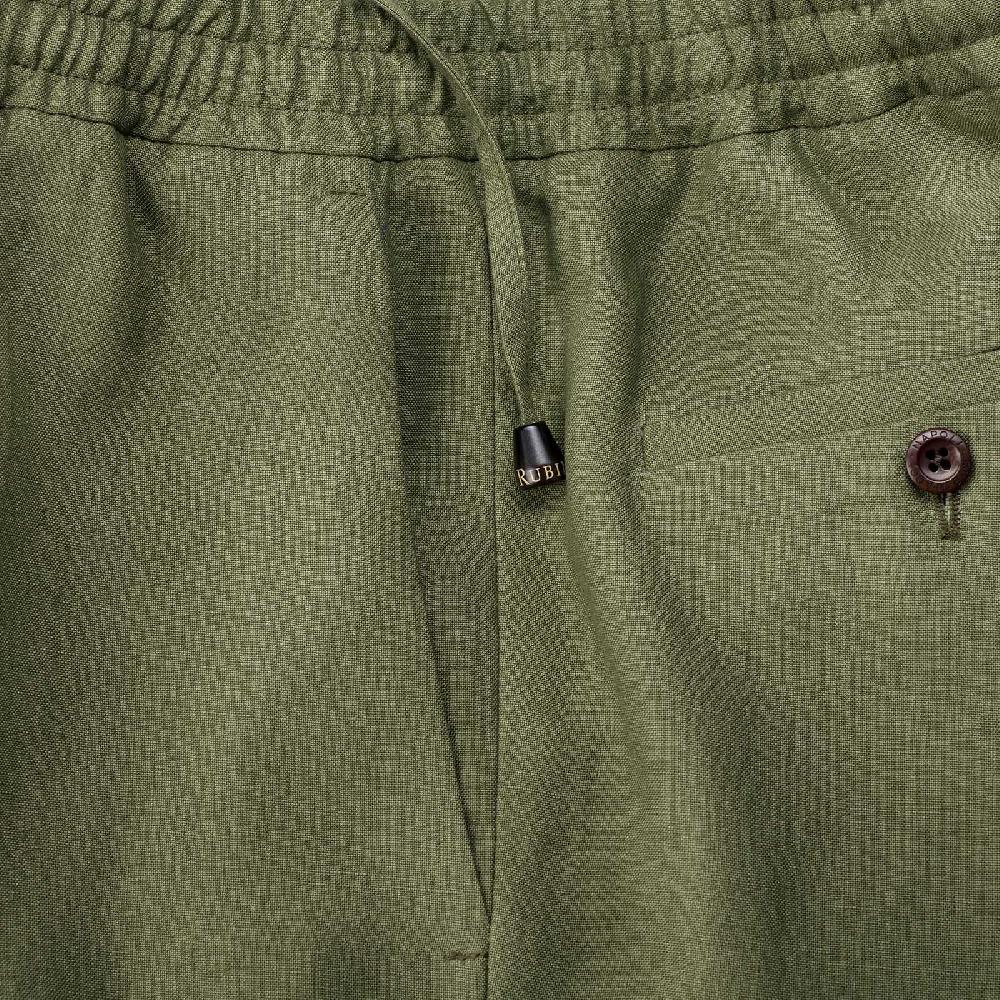 Rubinacci Vintage Archive Bermuda Leisure In Lino Verde