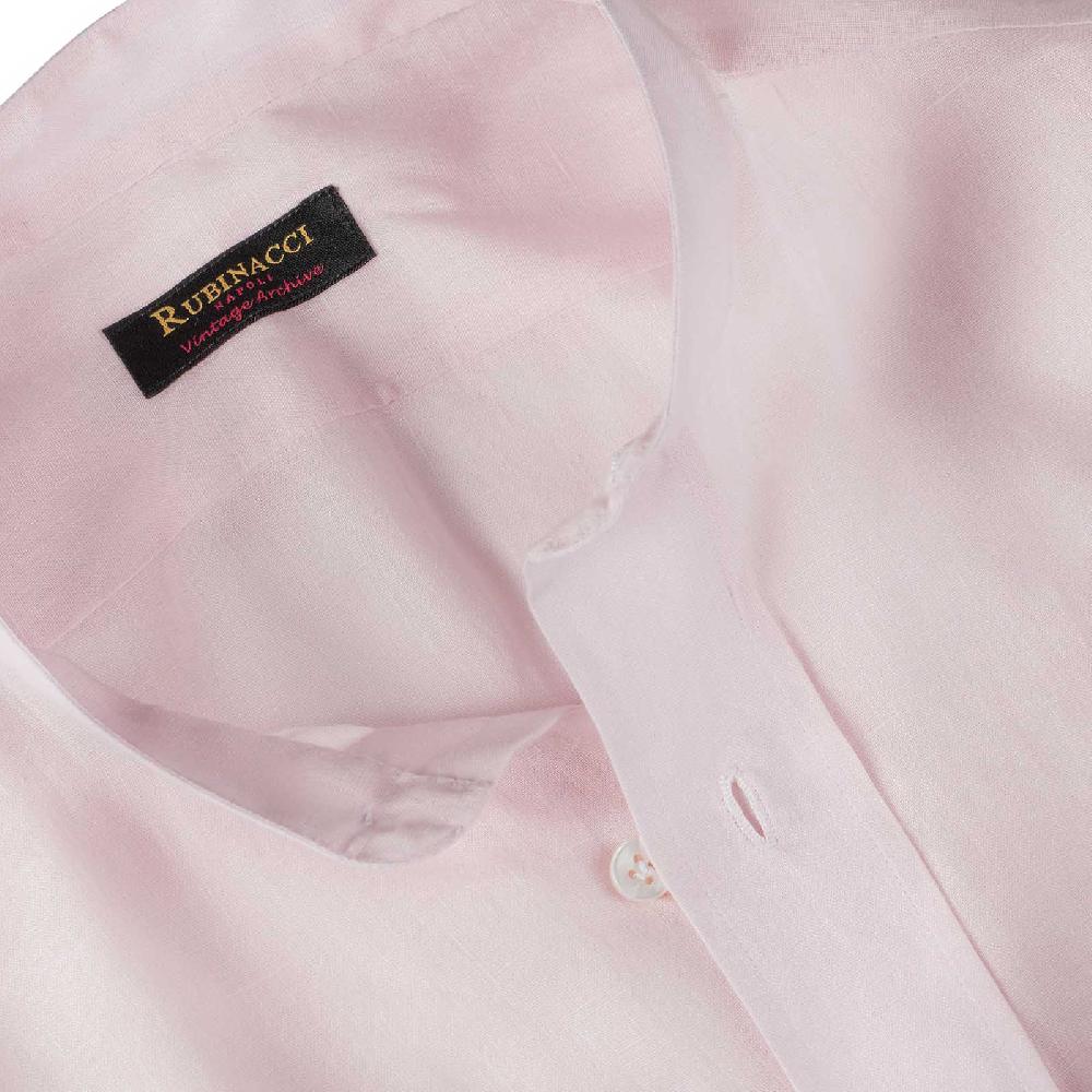Rubinacci Vintage Archive Camicia Guru In Lino Rosa