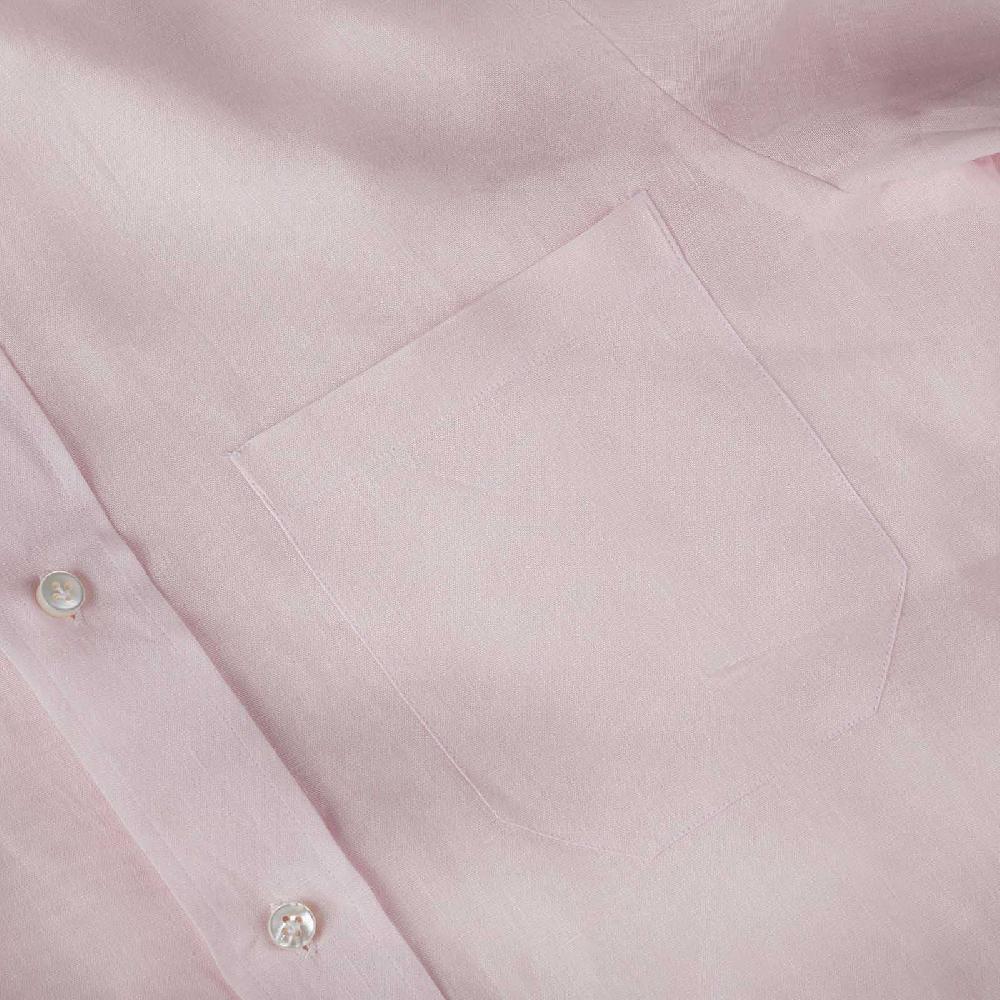 Rubinacci Vintage Archive Camicia Guru In Lino Rosa